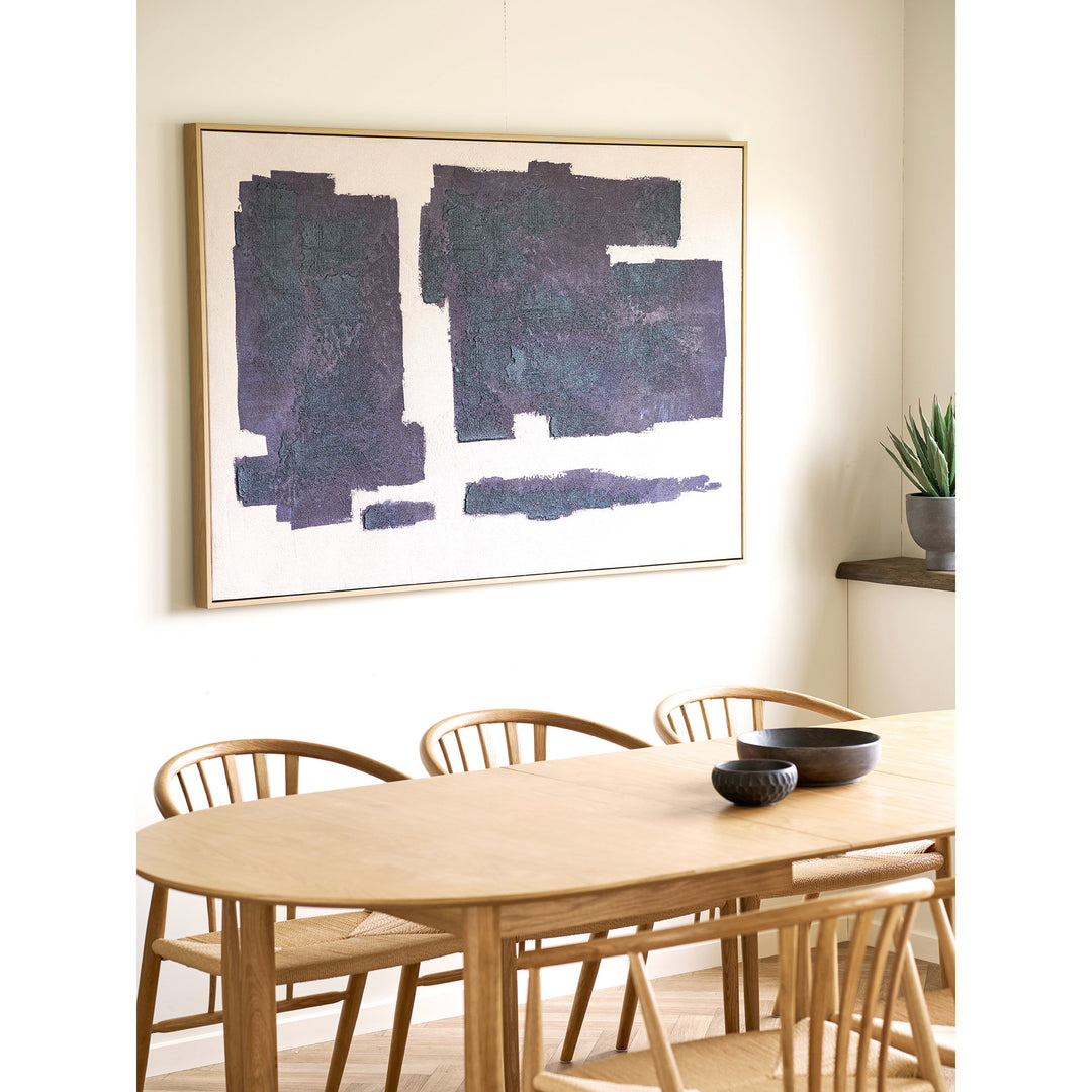 House Nordic Edna canvastavla med handmålade detaljer beige/blå 100 × 150 cm
