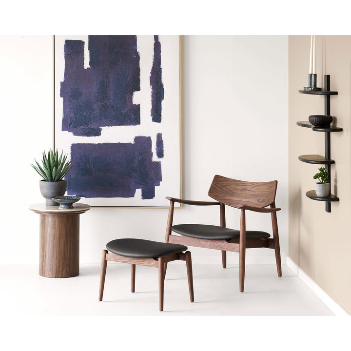 House Nordic Edna canvastavla med handmålade detaljer beige/blå 100 × 150 cm