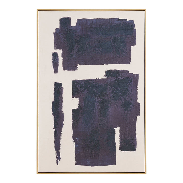 House Nordic Edna canvastavla med handmålade detaljer beige/blå 100 × 150 cm