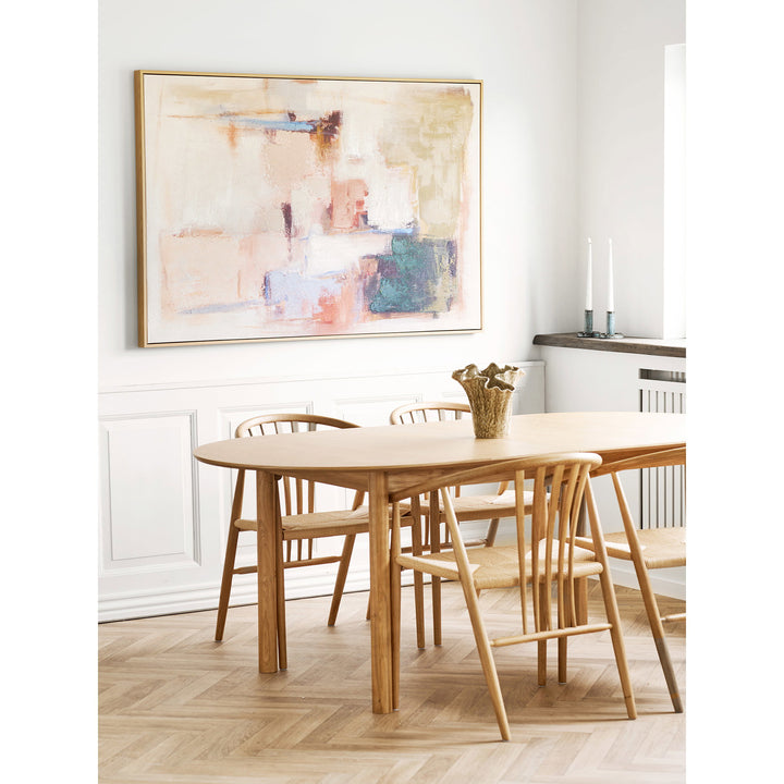 House Nordic Inez canvastavla med handmålade detaljer sand/beige 100 × 150 cm