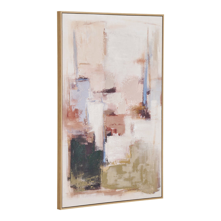 House Nordic Inez canvastavla med handmålade detaljer sand/beige 100 × 150 cm