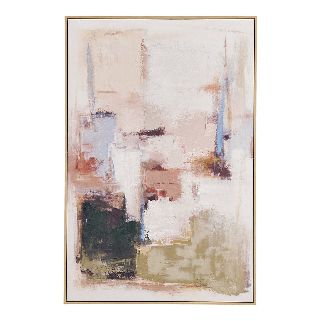 House Nordic Inez canvastavla med handmålade detaljer sand/beige 100 × 150 cm