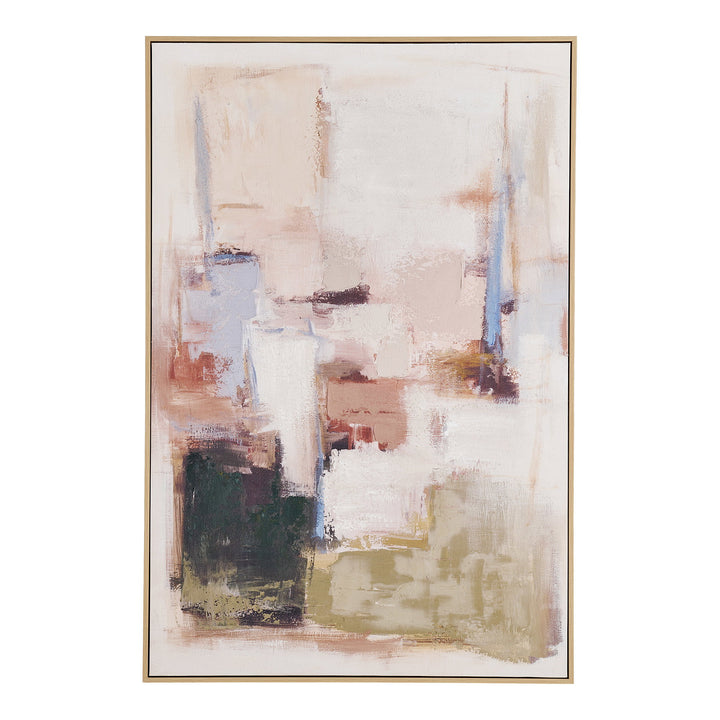 House Nordic Inez canvastavla med handmålade detaljer sand/beige 100 × 150 cm