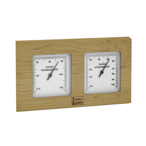 SAWO Bastu Thermo-Hygrometer Lådtyp med täckrutor 140x255 mm