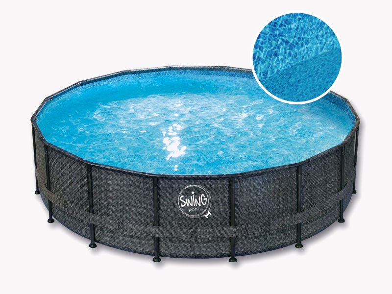 Pool Mountfield Elite korgram 4,88x1,22 m, Korg mörk (fiskbensmönstrad)
