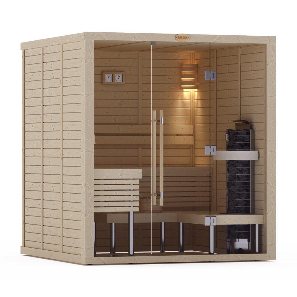 SAWO Indoor Sauna Glass Front Spruce