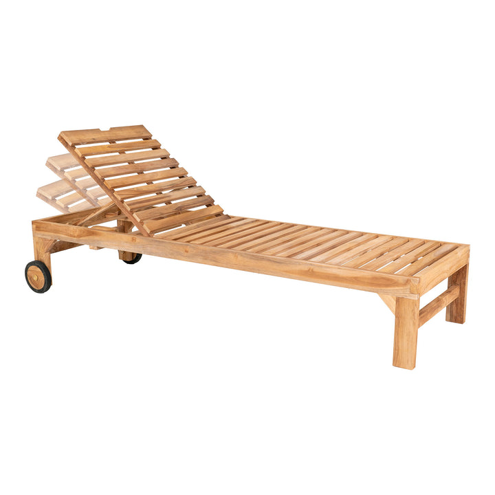 House Nordic Andorra solsäng i teak med vit dyna