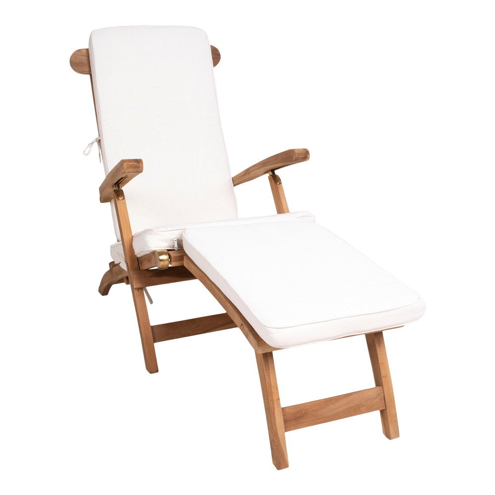 House Nordic Arrecife solstol i teak med vit dyna