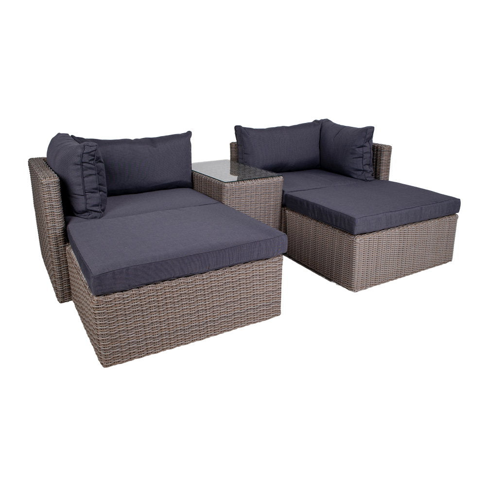 House Nordic Rossi loungeset i kubugrå polyrattan