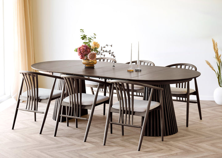 House Nordic Osaka &amp; Agustin matgrupp natur/rökfärgad med 6 stolar