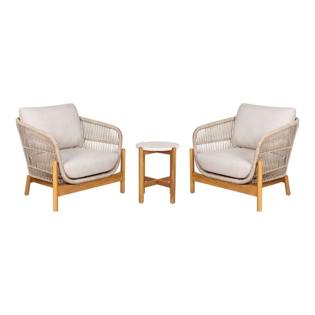 House Nordic Terracina loungegrupp med sidobord och 2 stolar