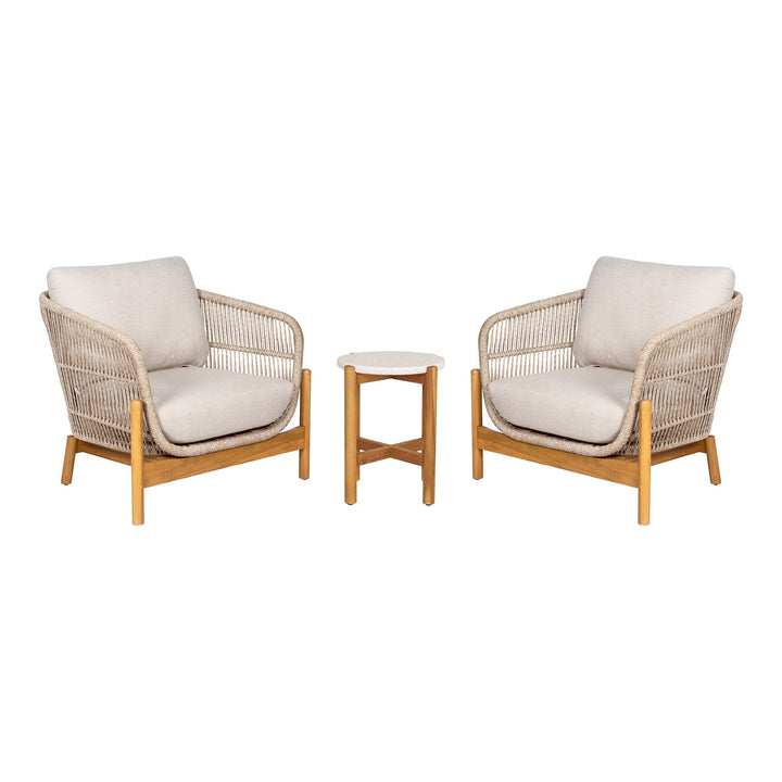 House Nordic Terracina loungegrupp med sidobord och 2 stolar
