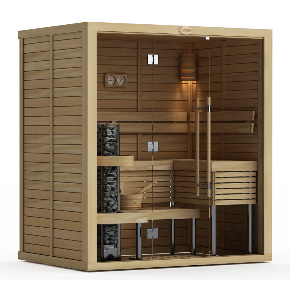 SAWO Indoor Sauna Glass Front Cedar