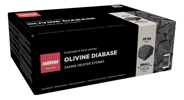 Harvia Bastustenar 20 kg – 5–10 cm Lava­sten (1–5 paket)