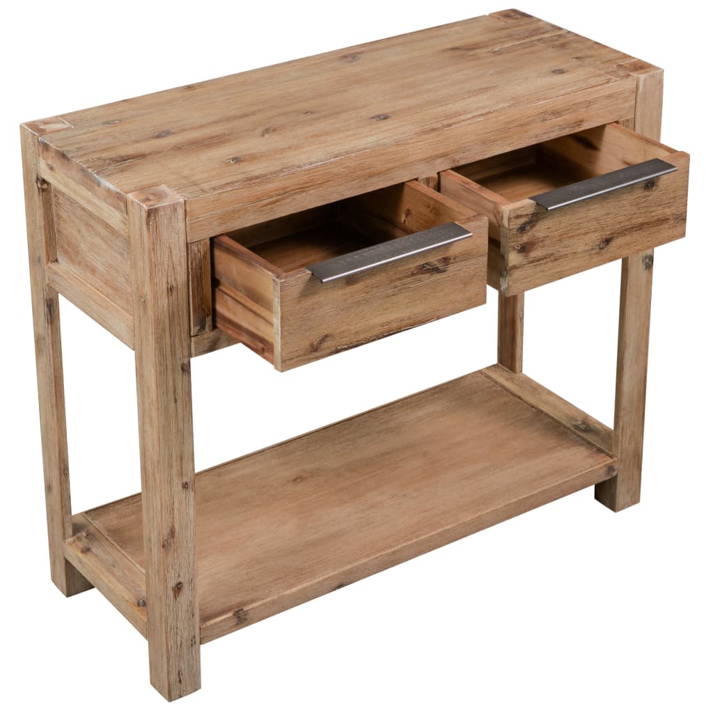 NNEVL Console Table 82x33x73 cm Solid Acacia Wood-2