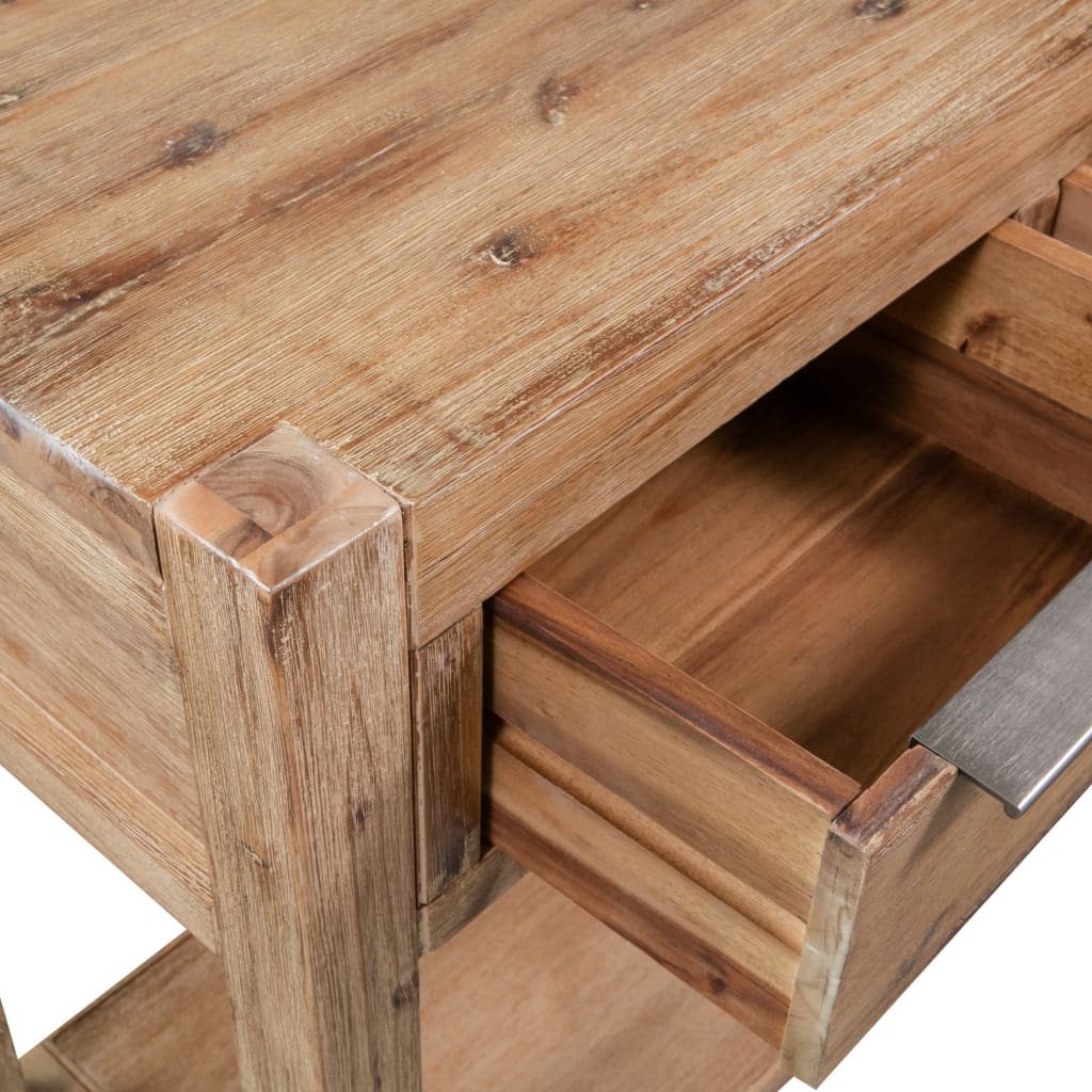NNEVL Console Table 82x33x73 cm Solid Acacia Wood-4