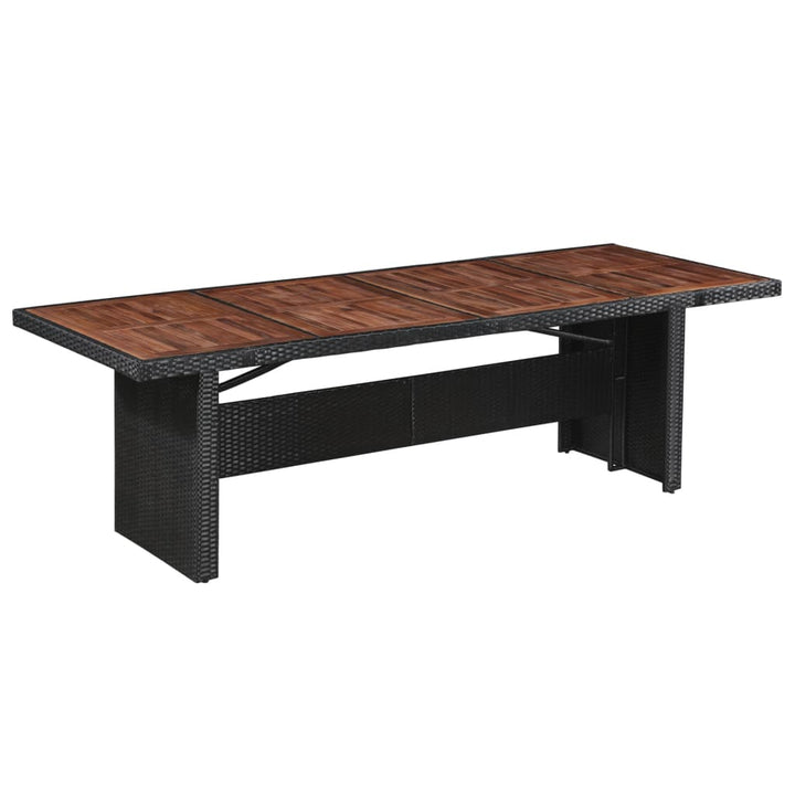 NNEVL Trädgårdsbord 240x90x74 cm – Polyrattan &amp; massiv akacia
