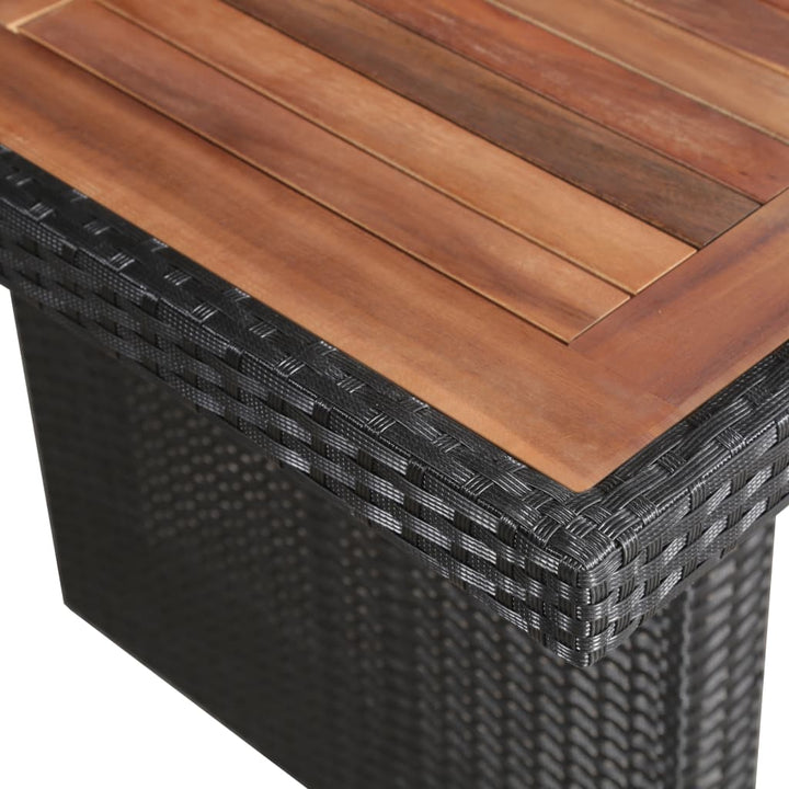 NNEVL Trädgårdsbord 240x90x74 cm – Polyrattan &amp; massiv akacia
