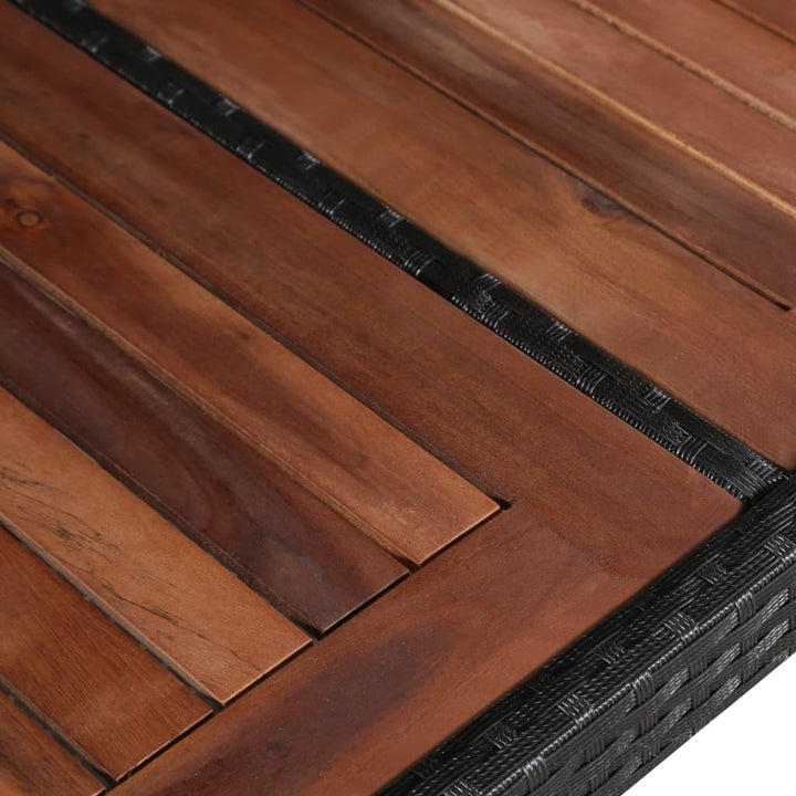 NNEVL Trädgårdsbord 240x90x74 cm – Polyrattan &amp; massiv akacia