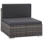 NNEVL 8 Piece Garden Lounge Set with Cushions Poly Rattan Grey-3
