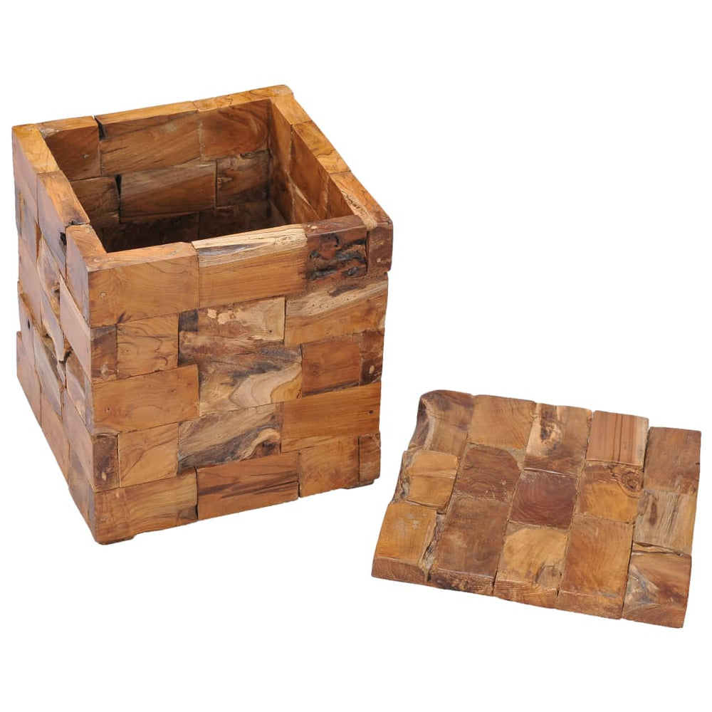NNEVL Storage Stool Solid Teak Wood-1