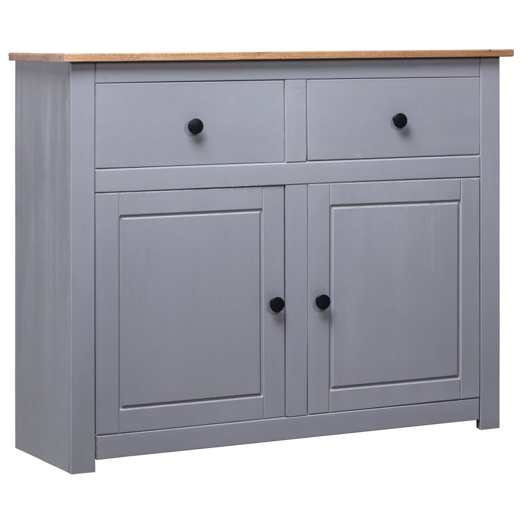 NNEDPE Sideboard Grey 93x40x80 Cm Solid Pinewood-0