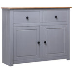 NNEDPE Sideboard Grey 93x40x80 Cm Solid Pinewood-0
