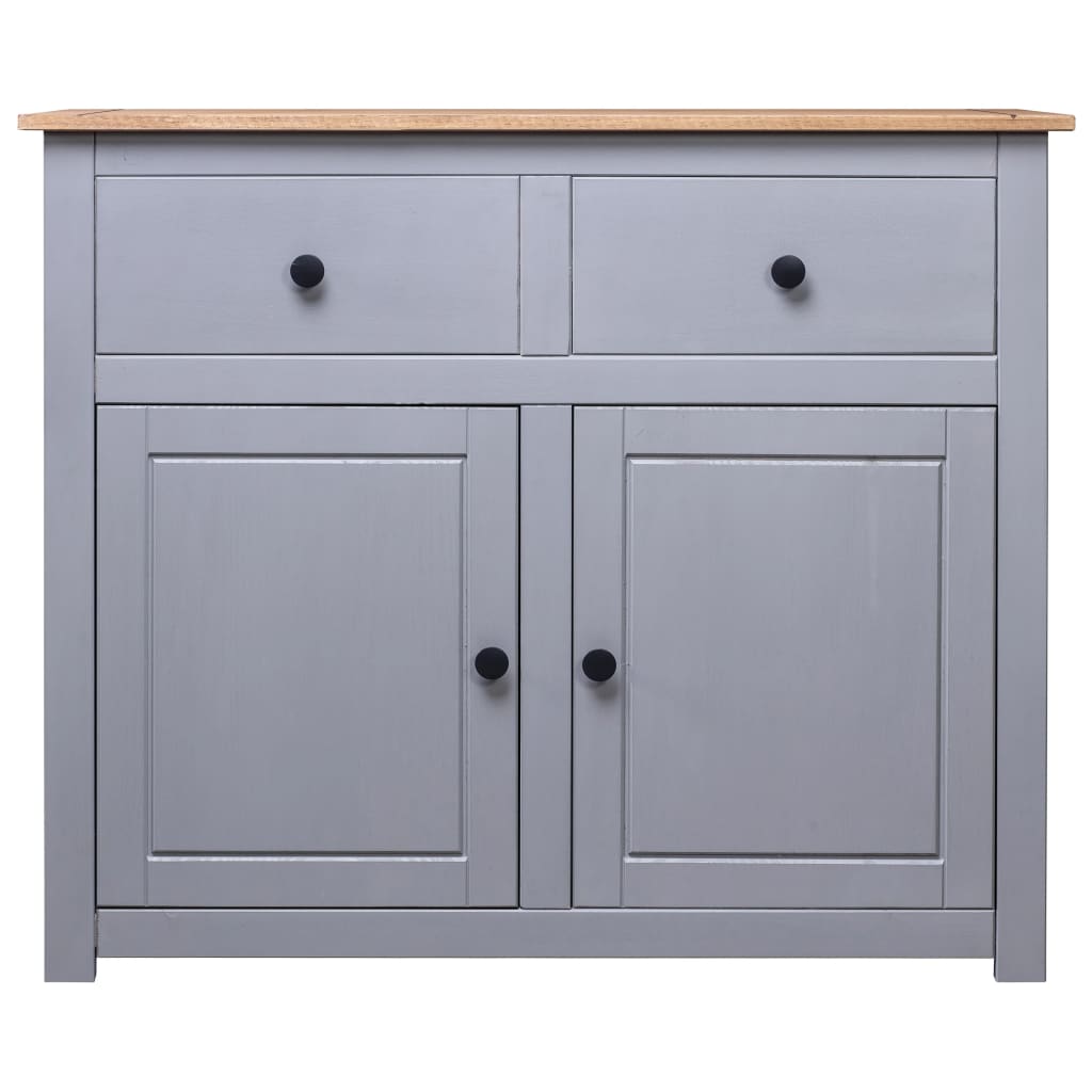 NNEDPE Sideboard Grey 93x40x80 Cm Solid Pinewood-1