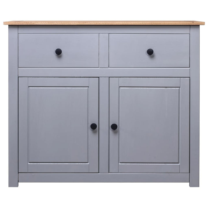NNEDPE Sideboard Grey 93x40x80 Cm Solid Pinewood-1