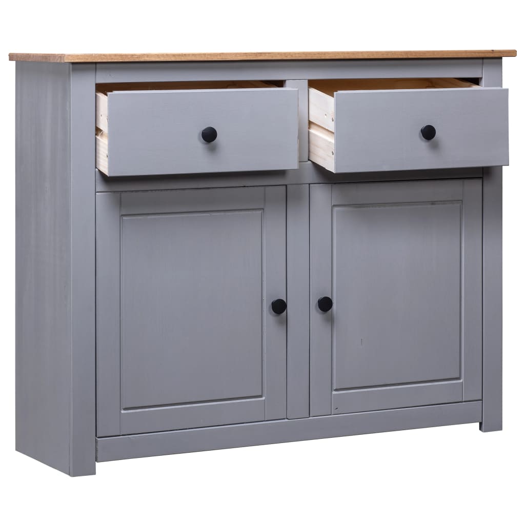 NNEDPE Sideboard Grey 93x40x80 Cm Solid Pinewood-2