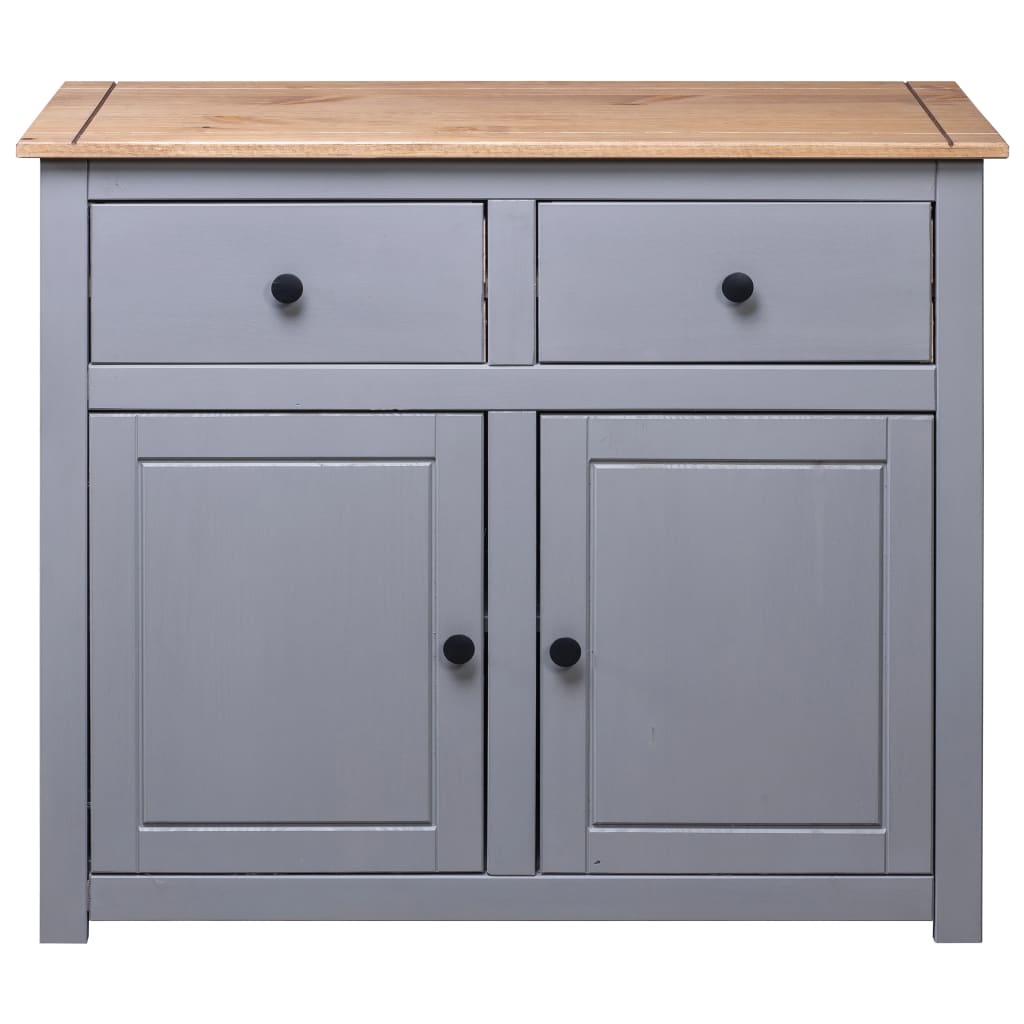 NNEDPE Sideboard Grey 93x40x80 Cm Solid Pinewood-4