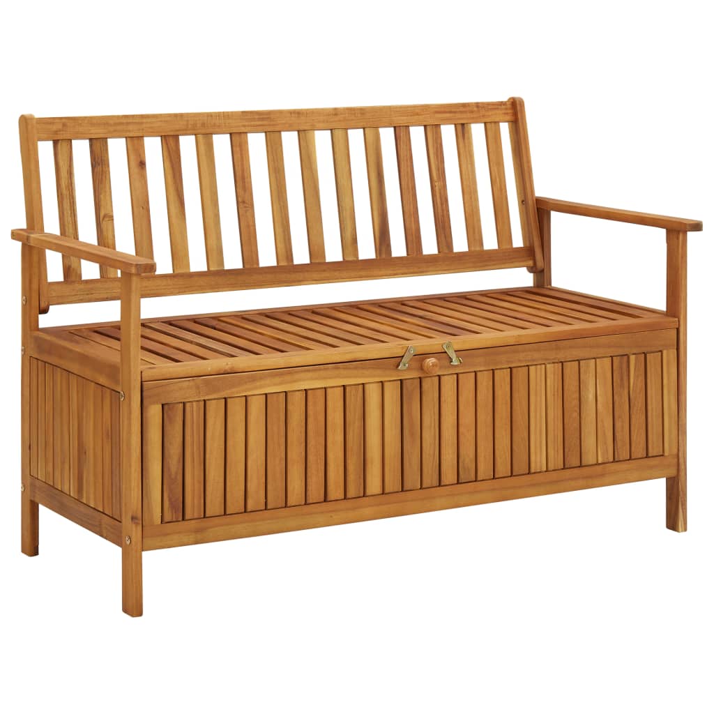 NNEVL Garden Storage Bench 120 cm Solid Acacia Wood-0