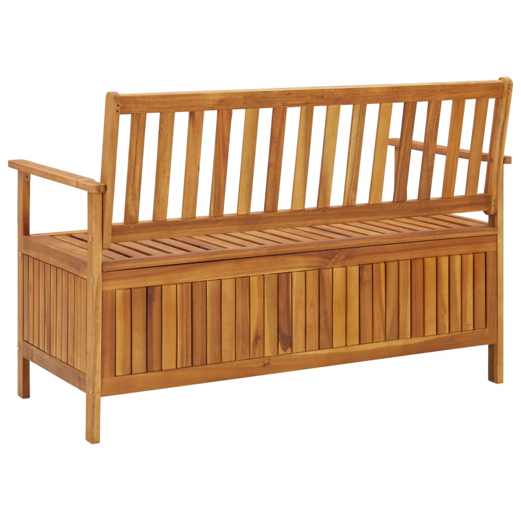 NNEVL Garden Storage Bench 120 cm Solid Acacia Wood-3