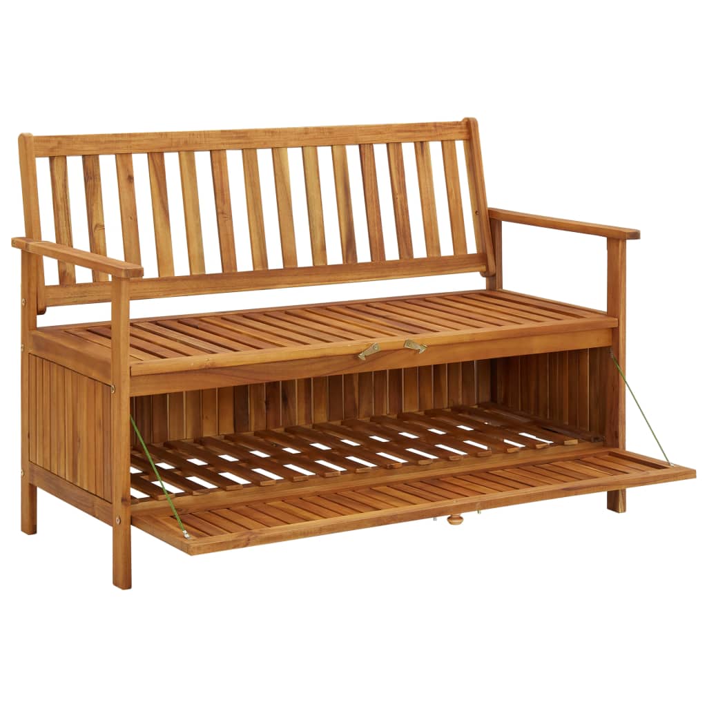 NNEVL Garden Storage Bench 120 cm Solid Acacia Wood-4