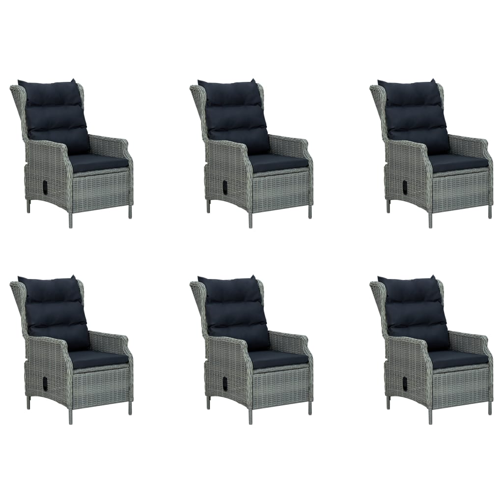 NNEVL 7 Piece Garden Dining Set Light Grey-4