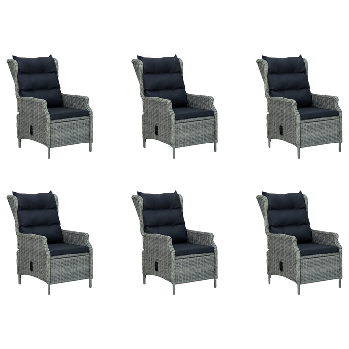 NNEVL 7 Piece Garden Dining Set Light Grey-4