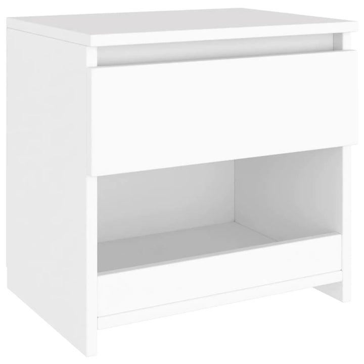 NNEVL Sängbord/Nattduksbord 40×30×39 cm – Vit spånskiva