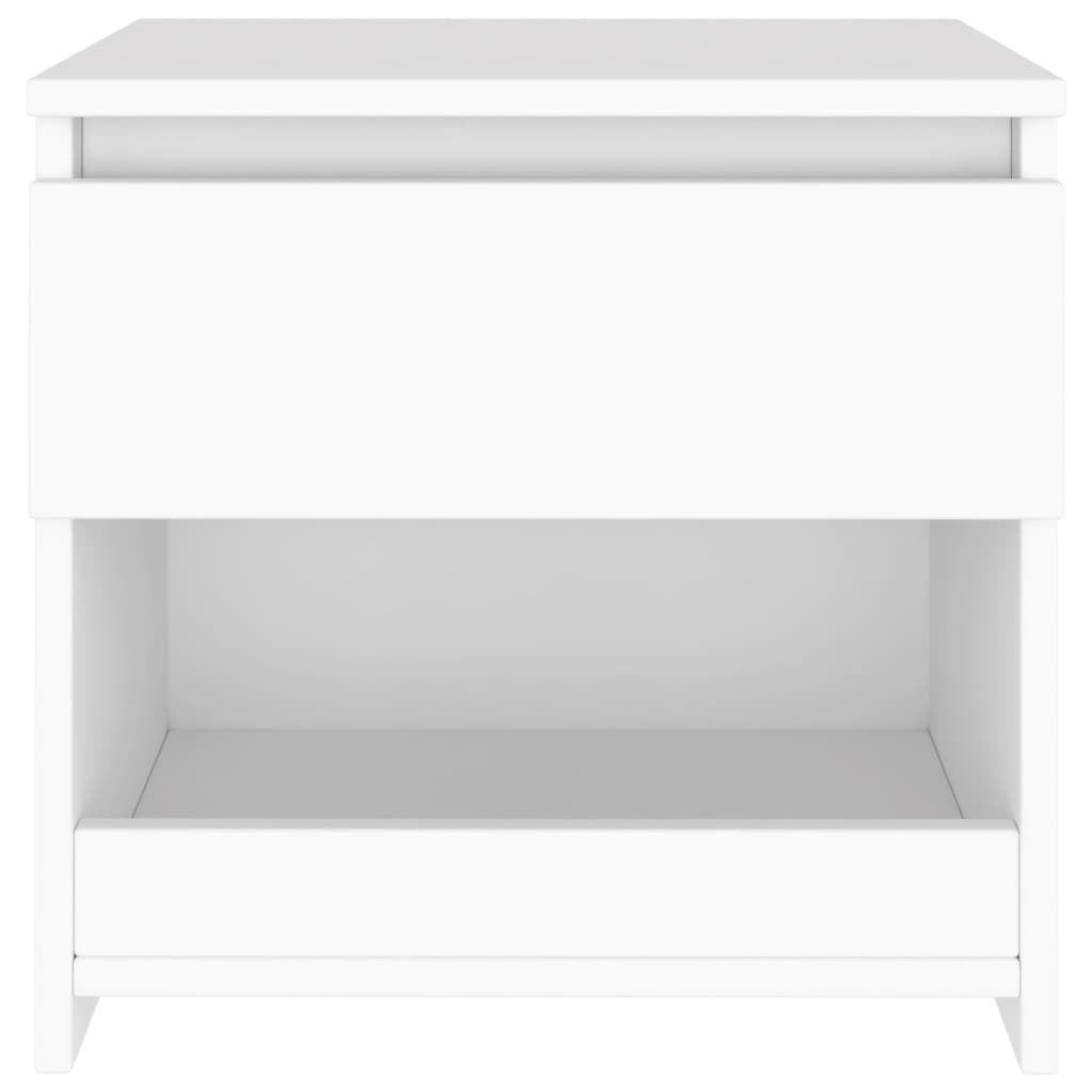 NNEVL Sängbord/Nattduksbord 40×30×39 cm – Vit spånskiva