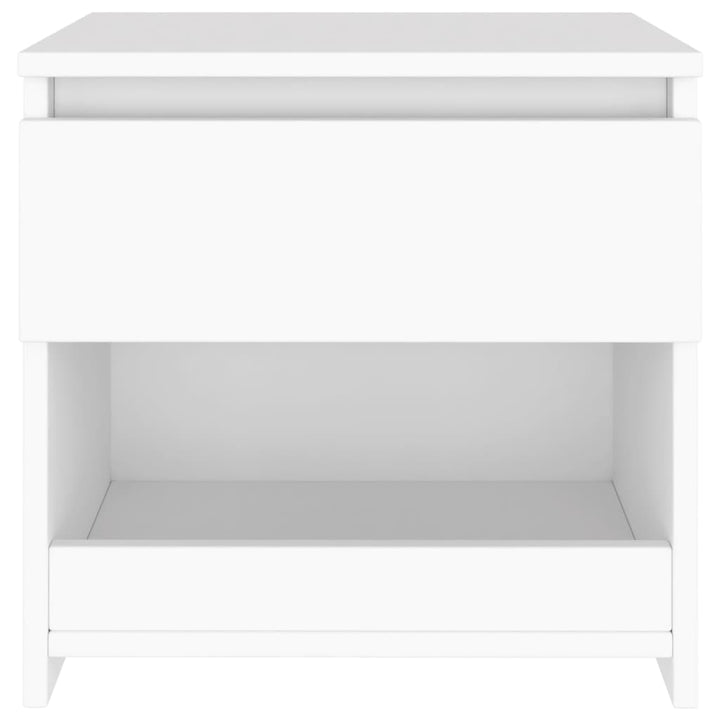 NNEVL Sängbord/Nattduksbord 40×30×39 cm – Vit spånskiva