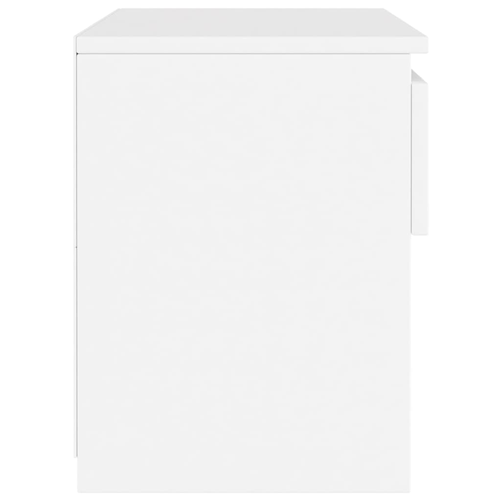 NNEVL Sängbord/Nattduksbord 40×30×39 cm – Vit spånskiva