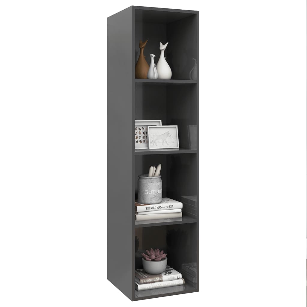 NNEVL Wall-mounted TV Cabinet High Gloss Grey 37x37x142.5 cm Chipboard-2