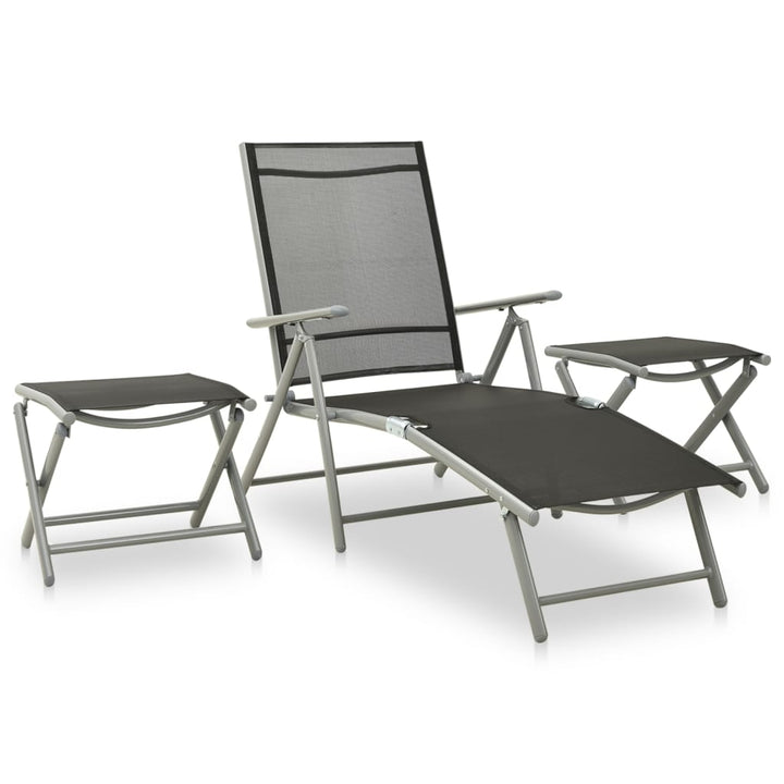 10-piece garden dining set – black/silver