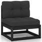 NNEVL 7 Piece Garden Lounge Set with Cushions Black Solid Pinewood-2