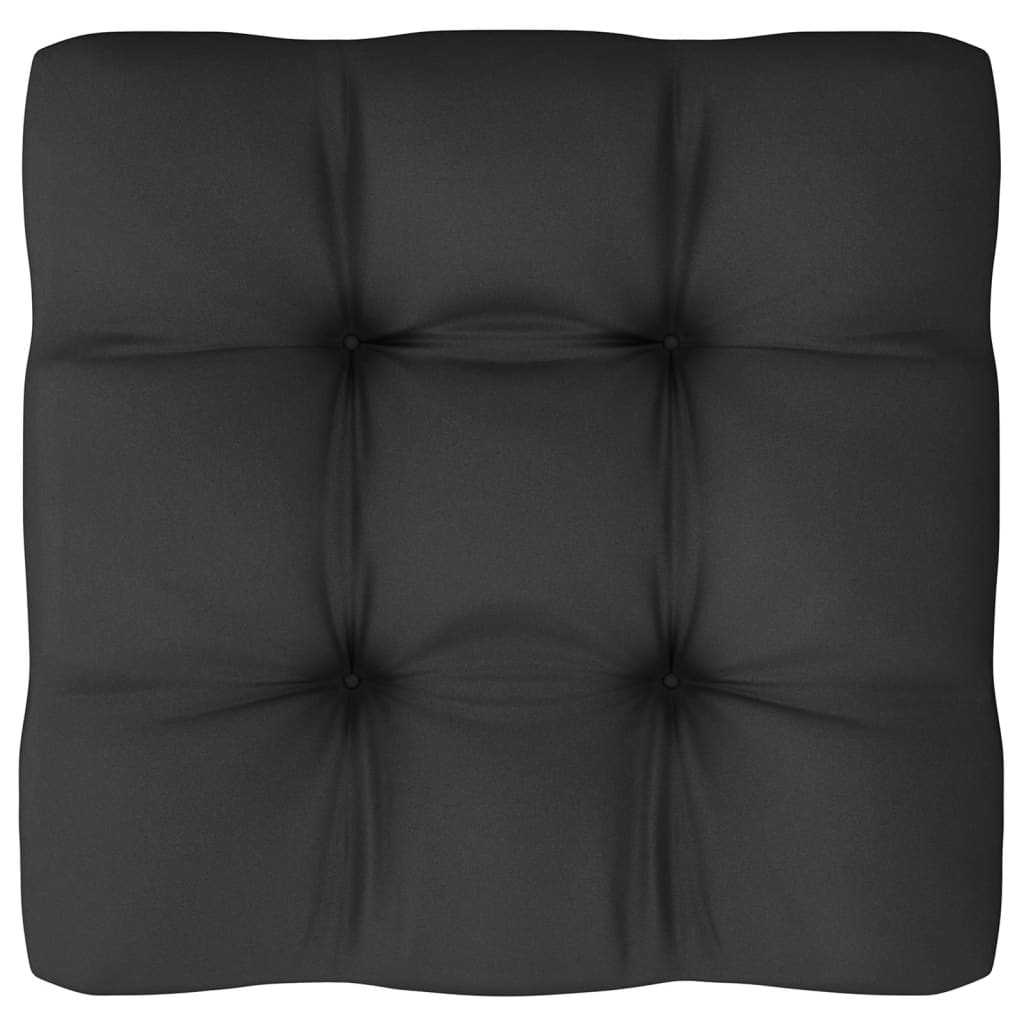NNEVL 7 Piece Garden Lounge Set with Cushions Black Solid Pinewood-3