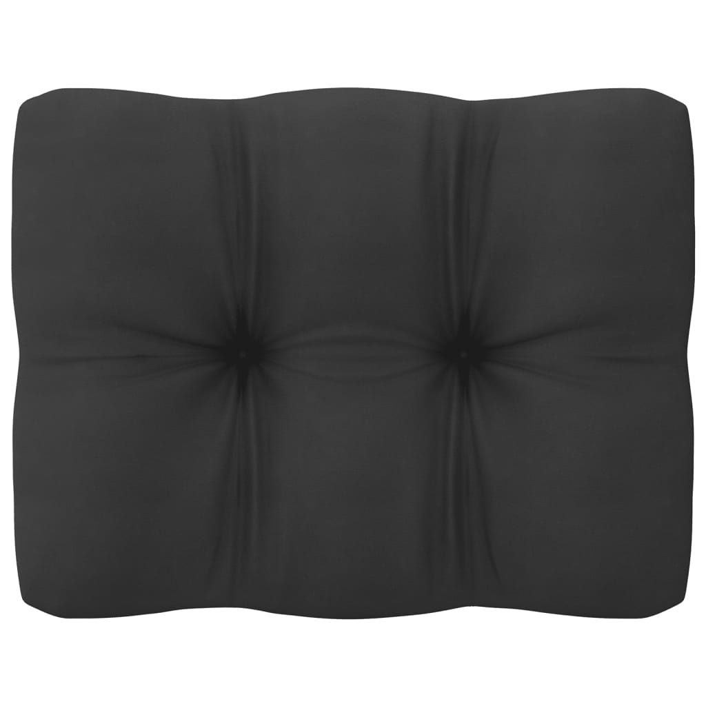 NNEVL 7 Piece Garden Lounge Set with Cushions Black Solid Pinewood-4