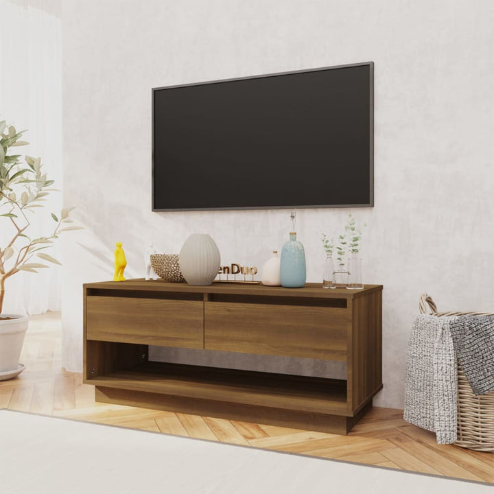 TV-bänk – brun ek, 102×41×44 cm