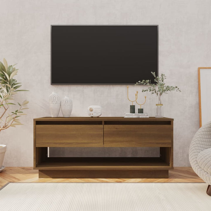 TV-bänk – brun ek, 102×41×44 cm