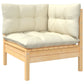 NNEVL 9 Piece Garden Lounge Set with Cream Cushions Pinewood-2