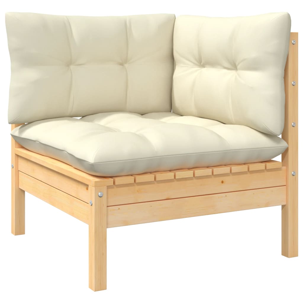 NNEVL 9 Piece Garden Lounge Set with Cream Cushions Pinewood-2