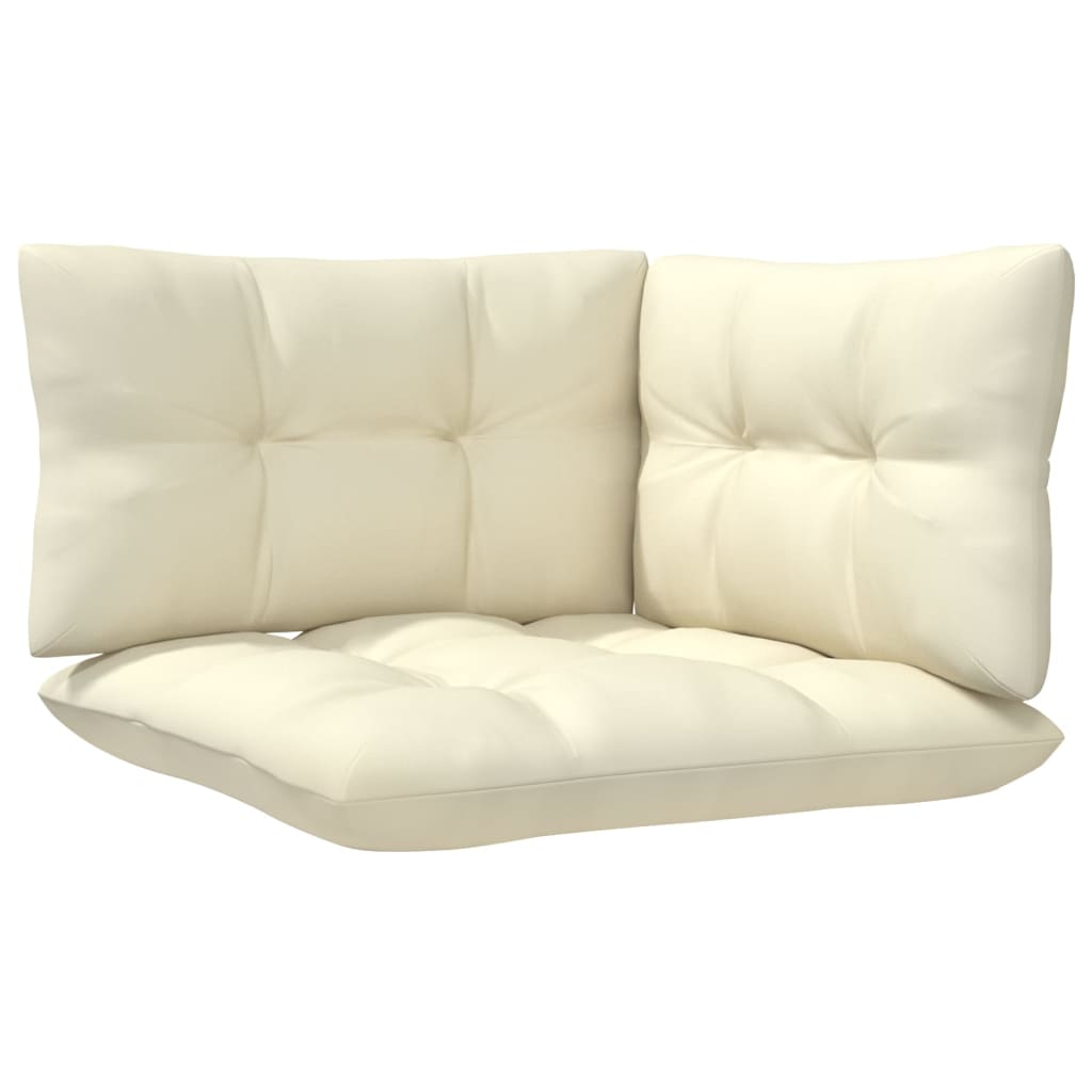 NNEVL 9 Piece Garden Lounge Set with Cream Cushions Pinewood-4